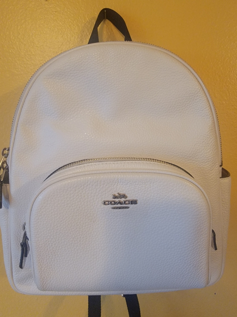 Coach White Pebbled Leather Backpack